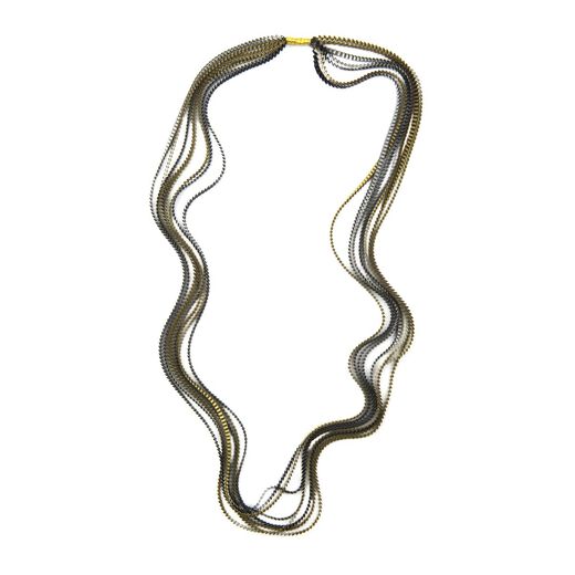 Pleat satin layered necklace
